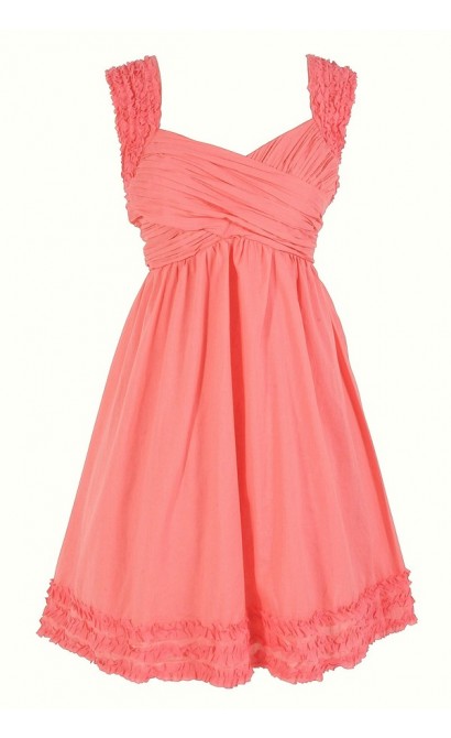 McKenzie Pleated Cotton Dress in Pink
